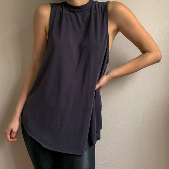 American Eagle Outfitters Tops - American Eagle Dark Grey Suede Top L